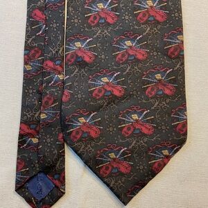 Liberty of London Tie, Dark Blue, Violin/Guitar Pattern 100% Silk